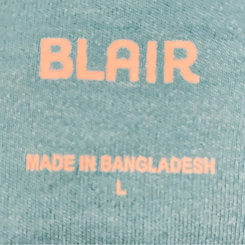 Blair Teal Embroidered Top 3-4 Sleeve Pullover Stretchy Womens Size Large - Picture 6 of 8